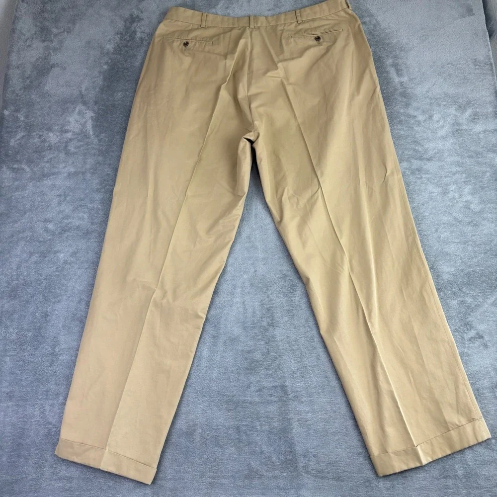 Polo Golf Ralph Lauren Mens 40x32  Khaki Pleated Chino Pants Casual Cotton Nylon